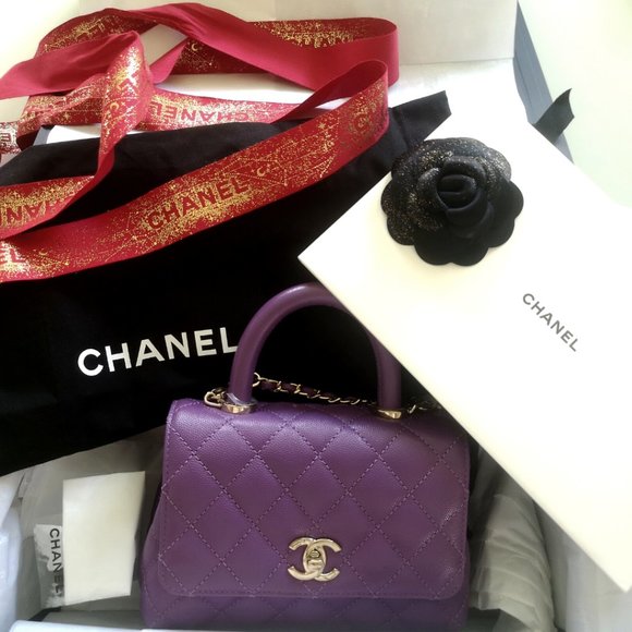 CHANEL PURPLE MINI COCO HANDLE - Picture 9 of 9
